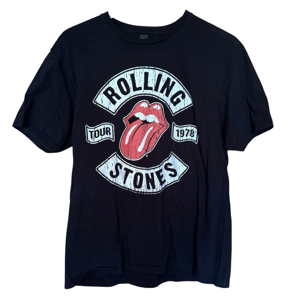 Rolling Stones Tour 1978 Black Tee 100% Cotton Large